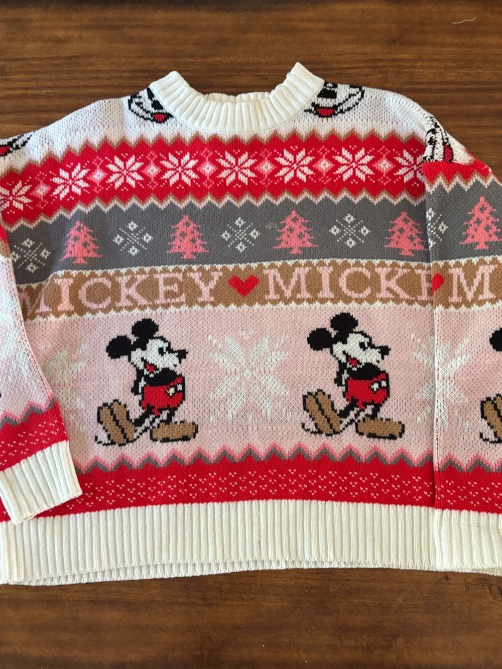 Disney Fair Isle Mickey Mouse Crewneck Sweater Forever 21 Oversized Small